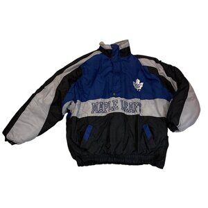 Toronto Maple Leafs Pullover Jacket NHL Colorblock Design Mens Size L?